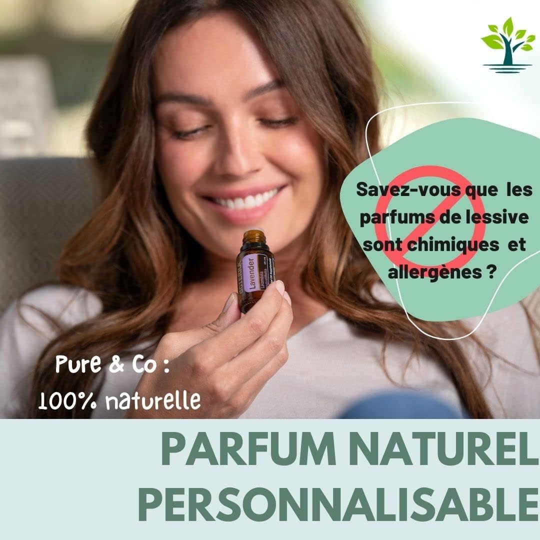 PURE & CO Lessive Feuilles Verte Ecologique, Bio, Bebe, Voyage, Machine à Laver, Main, Magique, Poudre, Hypoallergénique, Lingette, Concentrée, Parfum naturel Huiles Essentielles